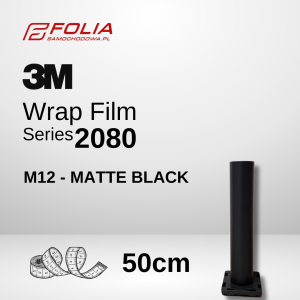 3M Folia M12 50cm Matte Black Czarny Mat | szer. 50cm