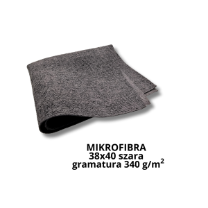 Mikrofibra z poliuretanem na mokro | szara | 38x40cm