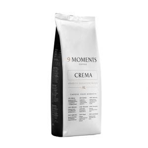 9 Moments Coffee Crema Ziarnista, 500g | Kawa z Aksamitną Pianką i Łagodnym Pobudzeniem. Typ Crema. Kawa ziarnista.