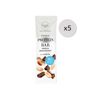 Energy Protein Bar Orzeszki Arachidowe, 35 g x5 | Proteinowy Baton z Orzeszkami Arachidowymi i Czekoladą, bez. Bez oleju palmowego i konserwantów.