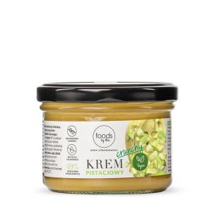 Krem pistacjowy crunchy 200g | 49% pistacji | kawałki prażonych pistacji | bez oleju palmowego, bez cukru i konserwantów | wegański | 11g białka na 100g