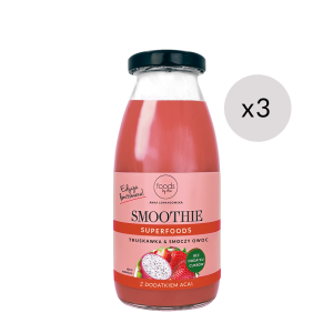 Smoothie Truskawka & Smoczy Owoc, 250 ml x3 | Zawiera Ekstrakt z Jagód Acai. Bez dodatku cukru, dodatku wody i zagęstników i konserwantów.
