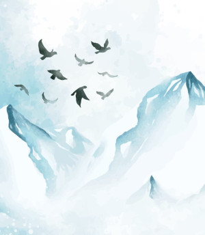 Próbka fototapety frozen landscape