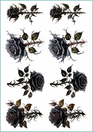 Tatuaże tymczasowe black rose