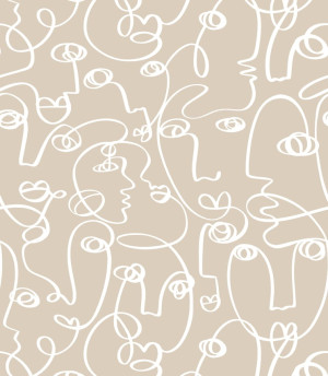 Próbka tapety abstract face on beige