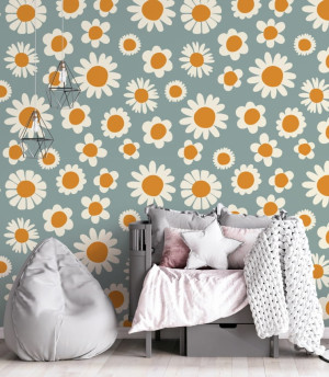 Tapeta vintage daisy flowers