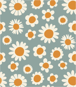 Próbka tapety vintage daisy flowers