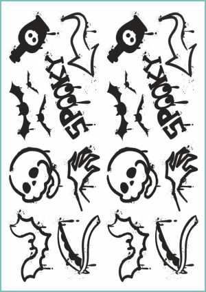 Tatuaże tymczasowe wzory na Halloween pisane sprayem