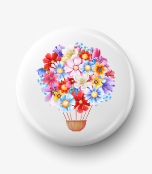Button kwiatowe balony