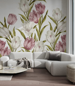 Fototapeta pastelowe tulipany