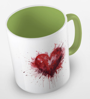 Kubek red watercolor heart