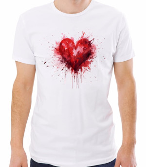 Koszulka red watercolor heart