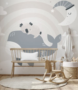 Fototapeta cute koala and whale