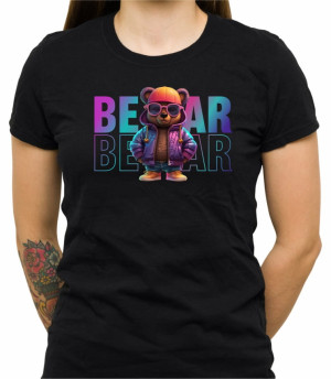 Koszulka teddy bear in holographic jacket