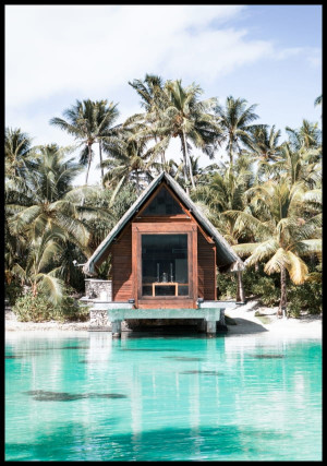 Plakat domek na Bora Bora