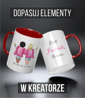 Kubek przyjaciele big and little sis pink KREATOR PROJEKTÓW