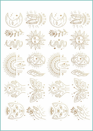 Tatuaże tymczasowe magiczne boho symbole