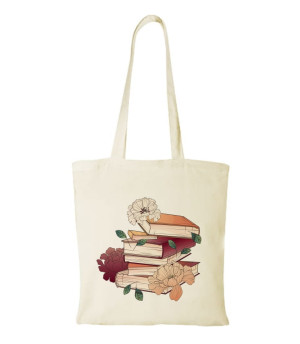 Torba bawełniana books with flowers