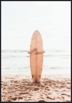 Plakat Deska surfingowa na plaży