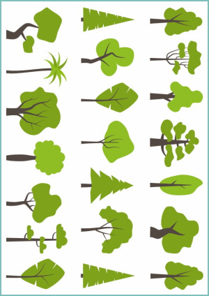 Tatuaże tymczasowe modern green trees