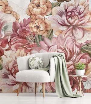 Fototapeta peonies and roses