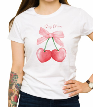 Koszulka red coquette heart cherries