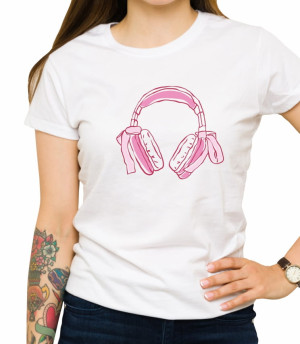 Koszulka pink headphones