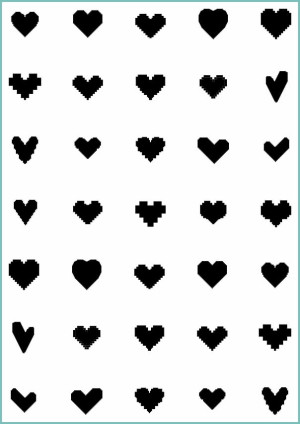 Tatuaże tymczasowe pixel heart icons