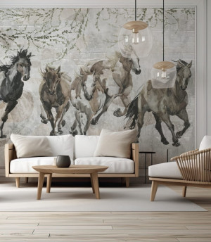 Fototapeta running horses