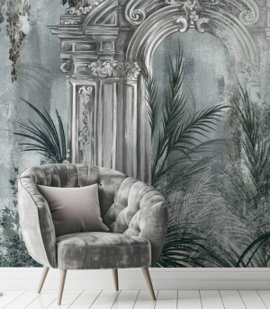 Fototapeta watercolor tropics with columns