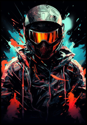 Plakat motocyklista