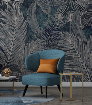 Fototapeta dark tropical leaves