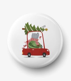 Button cute christmas bear