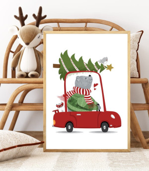 Plakat cute christmas bear