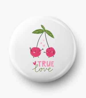 Button wiśnie prawdziwa miłość