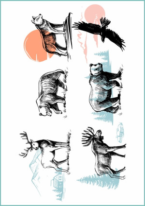 Tatuaże tymczasowe wild animals drawing