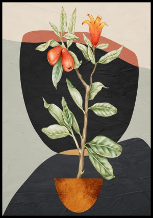 Plakat geometric furit tree