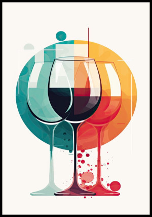 Plakat glasses of wine