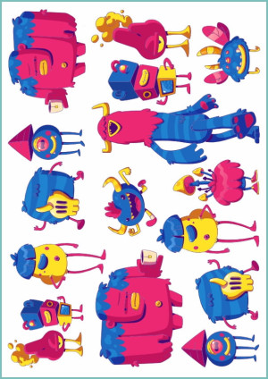 Tatuaże tymczasowe cute monsters