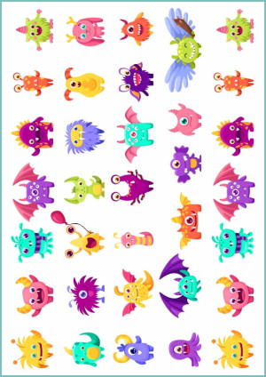 Tatuaże tymczasowe cute little monsters