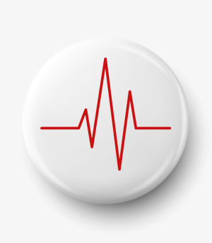Button heartbeat symbol