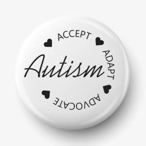 Button autism accept adapt advocate