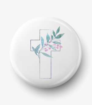 Button komunia krzyż