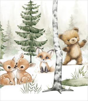 Próbka tapety cute animals in the forest