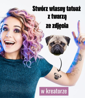 Tatuaż zmywalny A4 z twarzą ze zdjęcia