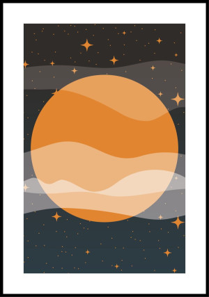 Plakat kolorowa pełnia księżyca