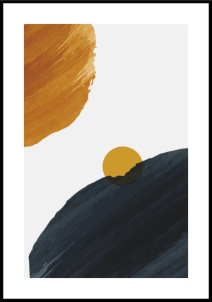 Plakat słońce za górą