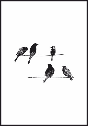 Plakat birds on wire