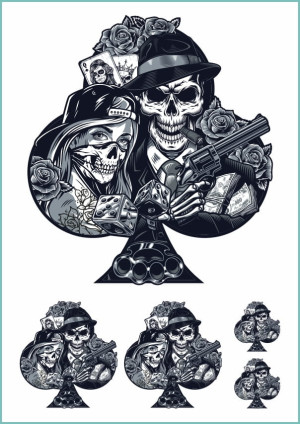 Tatuaże tymczasowe vintage chicano