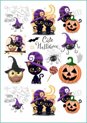 Tatuaże tymczasowe halloween cat